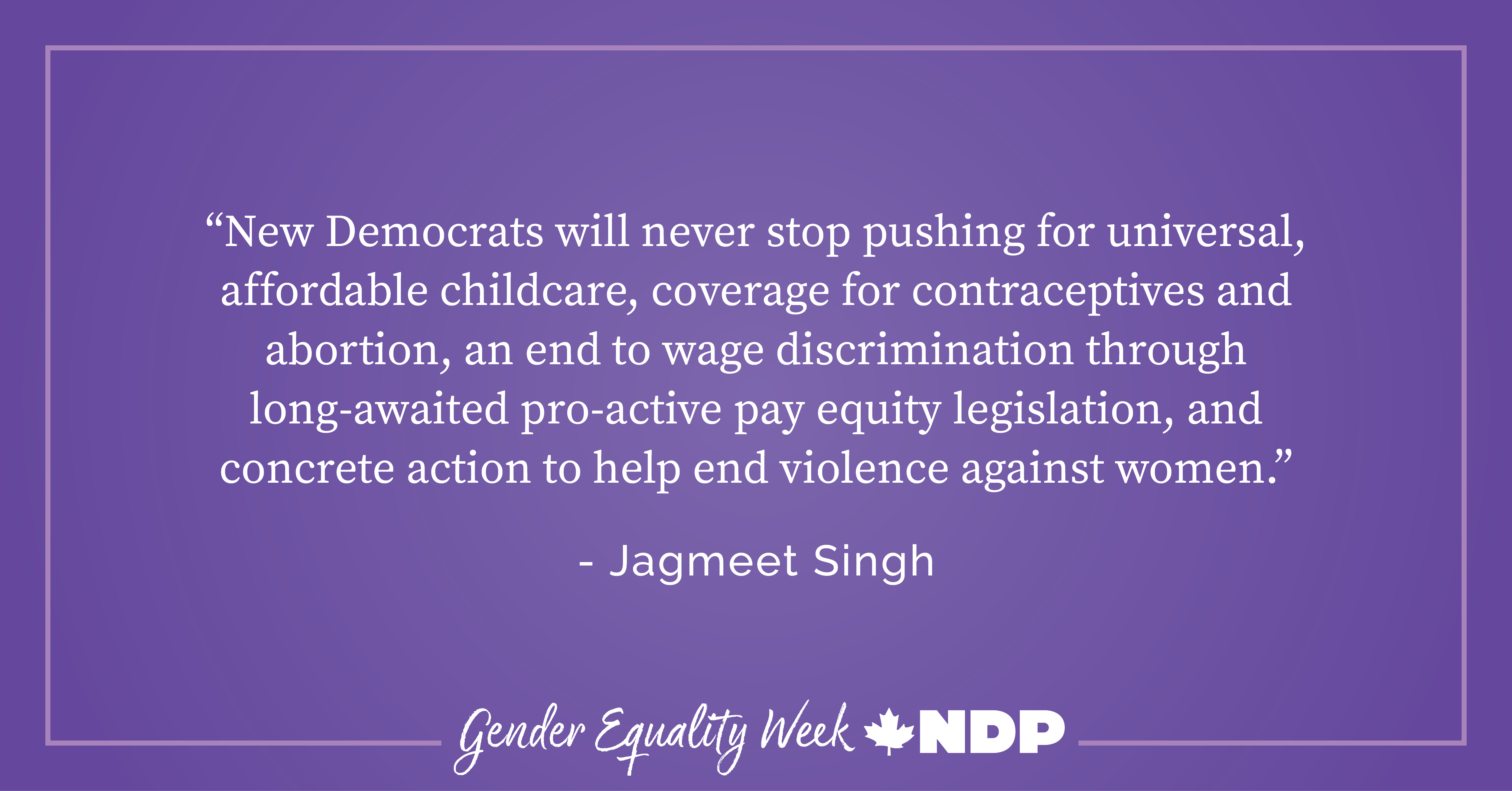 NDP Statement on Gender Equality Week « Canada's NDP
